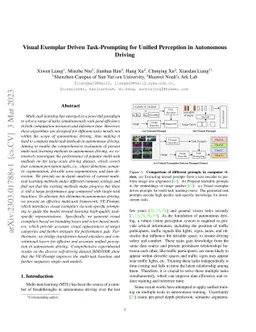 Visual Exemplar Driven Task-Prompting for Unified Perception in
  Autonomous Driving