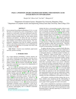 PAGE: A Position-Aware Graph-Based Model for Emotion Cause Entailment in
  Conversation