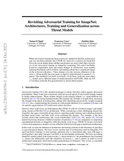 Revisiting Adversarial Training for ImageNet: Architectures, Training
  and Generalization across Threat Models