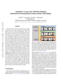 AutoMatch: A Large-scale Audio Beat Matching Benchmark for Boosting Deep
  Learning Assistant Video Editing