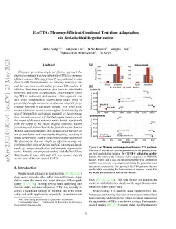 EcoTTA: Memory-Efficient Continual Test-time Adaptation via
  Self-distilled Regularization