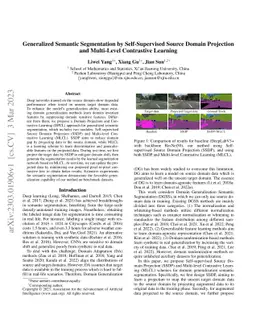 Generalized Semantic Segmentation by Self-Supervised Source Domain
  Projection and Multi-Level Contrastive Learning