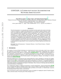 CONTAIN: A Community-based Algorithm for Network Immunization
