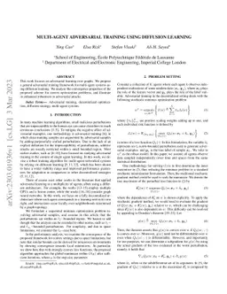 Multi-Agent Adversarial Training Using Diffusion Learning
