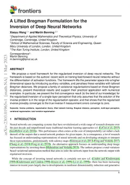 A Lifted Bregman Formulation for the Inversion of Deep Neural Networks