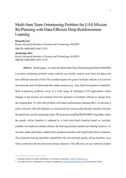 Multi-Start Team Orienteering Problem for UAS Mission Re-Planning with
  Data-Efficient Deep Reinforcement Learning
