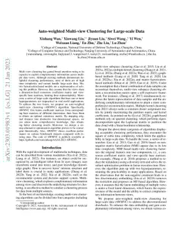 Auto-weighted Multi-view Clustering for Large-scale Data