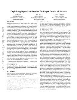 Exploiting Input Sanitization for Regex Denial of Service
