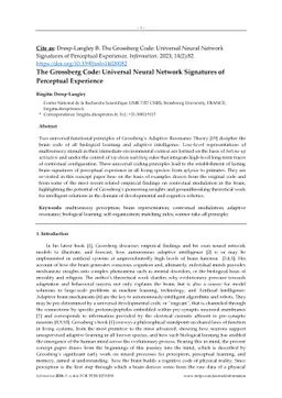 The Grossberg Code: Universal Neural Network Signatures of Perceptual
  Experience