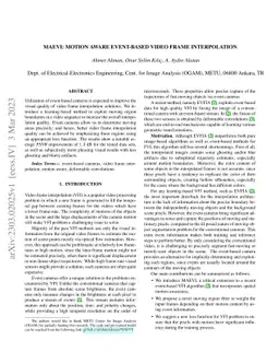 MAEVI: Motion Aware Event-Based Video Frame Interpolation