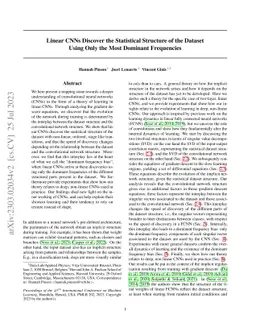 Linear CNNs Discover the Statistical Structure of the Dataset Using Only
  the Most Dominant Frequencies