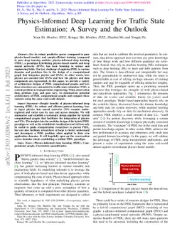 Physics-Informed Deep Learning For Traffic State Estimation: A Survey
  and the Outlook