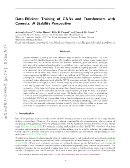 Data-Efficient Training of CNNs and Transformers with Coresets: A
  Stability Perspective