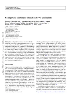 Configurable calorimeter simulation for AI applications