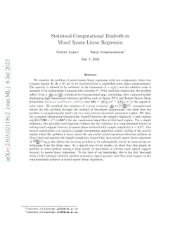 Statistical-Computational Tradeoffs in Mixed Sparse Linear Regression