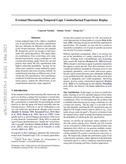 Eventual Discounting Temporal Logic Counterfactual Experience Replay