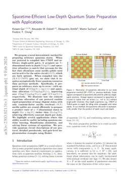 Spacetime-Efficient Low-Depth Quantum State Preparation with
  Applications