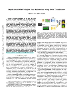 Depth-based 6DoF Object Pose Estimation using Swin Transformer
