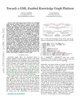 Towards a GML-Enabled Knowledge Graph Platform