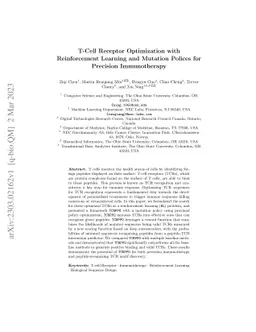 T-Cell Receptor Optimization with Reinforcement Learning and Mutation
  Policies for Precesion Immunotherapy