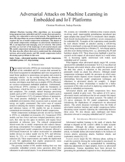 Adversarial Attacks on Machine Learning in Embedded and IoT Platforms