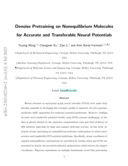 Denoise Pretraining on Nonequilibrium Molecules for Accurate and
  Transferable Neural Potentials