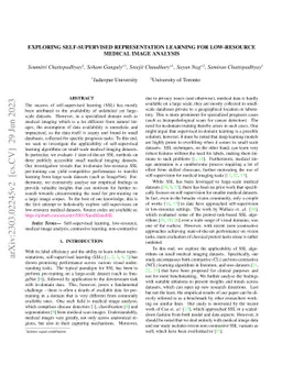 Exploring Self-Supervised Representation Learning For Low-Resource
  Medical Image Analysis