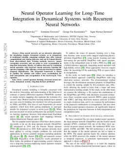 Neural Operator Learning for Long-Time Integration in Dynamical Systems
  with Recurrent Neural Networks