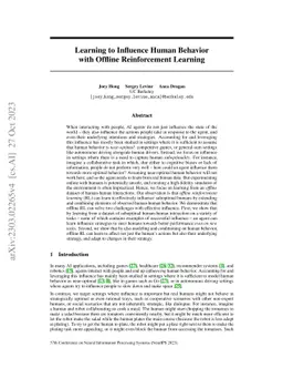 Learning to Influence Human Behavior with Offline Reinforcement Learning