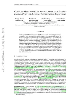 Coupled Multiwavelet Neural Operator Learning for Coupled Partial Differential Equations
