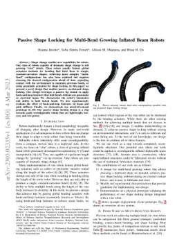 Passive Shape Locking for Multi-Bend Growing Inflated Beam Robots