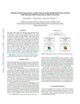 The DKU Post-Challenge Audio-Visual Wake Word Spotting System for the
  2021 MISP Challenge: Deep Analysis