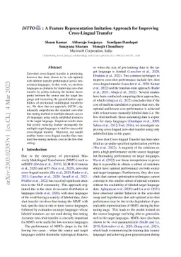 DiTTO: A Feature Representation Imitation Approach for Improving
  Cross-Lingual Transfer