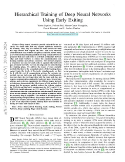 Hierarchical Training of Deep Neural Networks Using Early Exiting