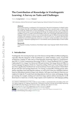 The Contribution of Knowledge in Visiolinguistic Learning: A Survey on
  Tasks and Challenges