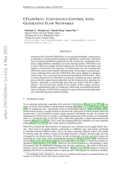 CFlowNets: Continuous Control with Generative Flow Networks