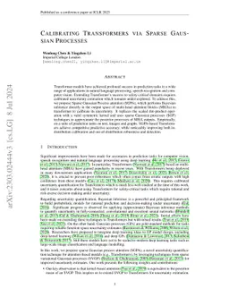 Calibrating Transformers via Sparse Gaussian Processes