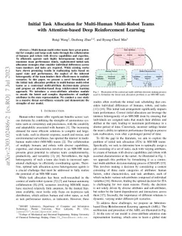 Initial Task Allocation for Multi-Human Multi-Robot Teams with
  Attention-based Deep Reinforcement Learning