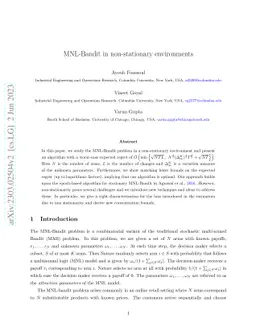 MNL-Bandit in non-stationary environments