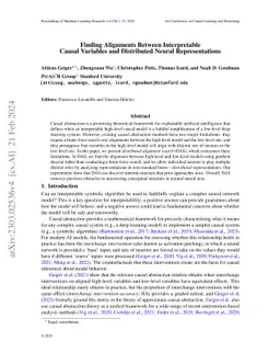 Finding Alignments Between Interpretable Causal Variables and
  Distributed Neural Representations