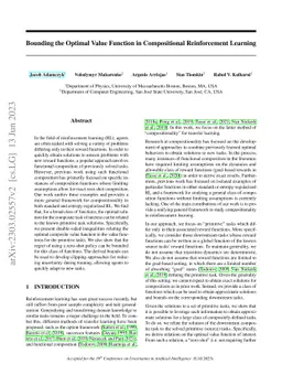 Bounding the Optimal Value Function in Compositional Reinforcement
  Learning