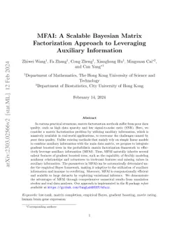 MFAI: A Scalable Bayesian Matrix Factorization Approach to Leveraging Auxiliary Information