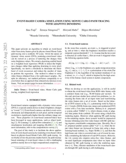 Event-based Camera Simulation using Monte Carlo Path Tracing with
  Adaptive Denoising