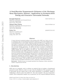 A Semi-Bayesian Nonparametric Estimator of the Maximum Mean Discrepancy
  Measure: Applications in Goodness-of-Fit Testing and Generative Adversarial
  Networks