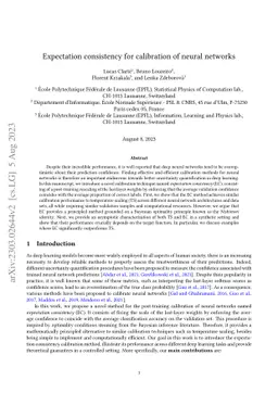 Expectation consistency for calibration of neural networks