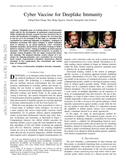 Cyber Vaccine for Deepfake Immunity