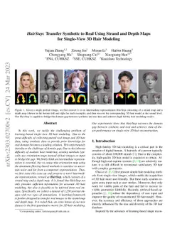 HairStep: Transfer Synthetic to Real Using Strand and Depth Maps for
  Single-View 3D Hair Modeling
