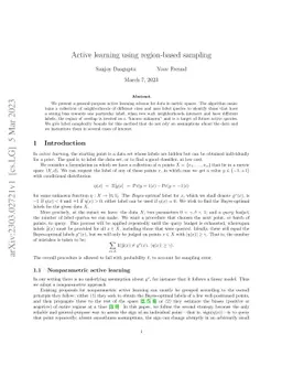 Active learning using region-based sampling