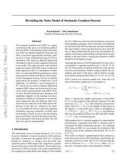 Revisiting the Noise Model of Stochastic Gradient Descent