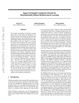 Improved Sample Complexity Bounds for Distributionally Robust
  Reinforcement Learning